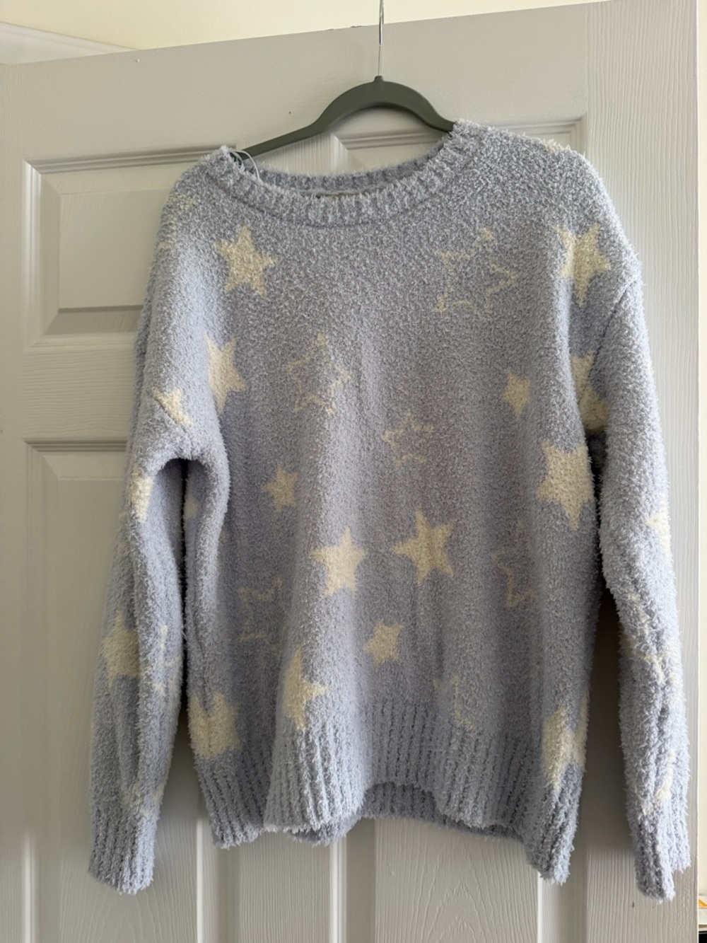 Olive & Oak Light Blue & Cream Star-Print Crewneck Sweater and matching pants